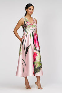 Regina Tea Length Dress - Blush