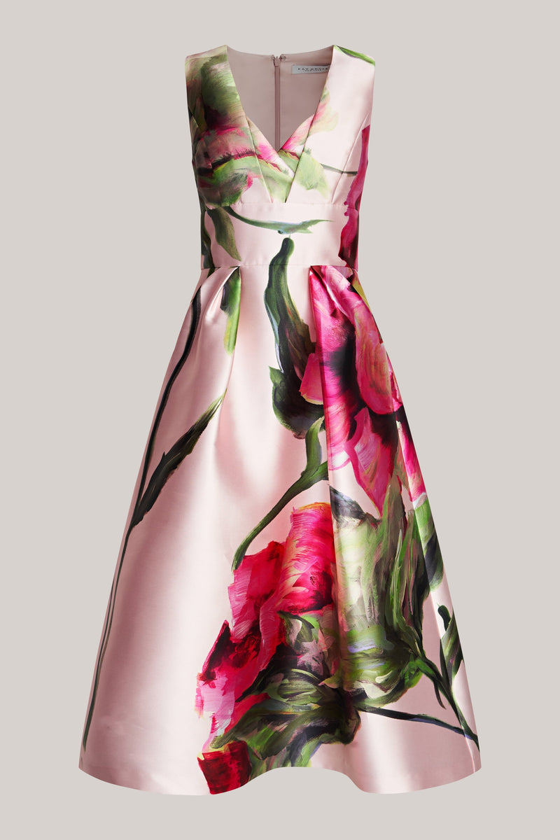 Regina Tea Length Dress - Blush