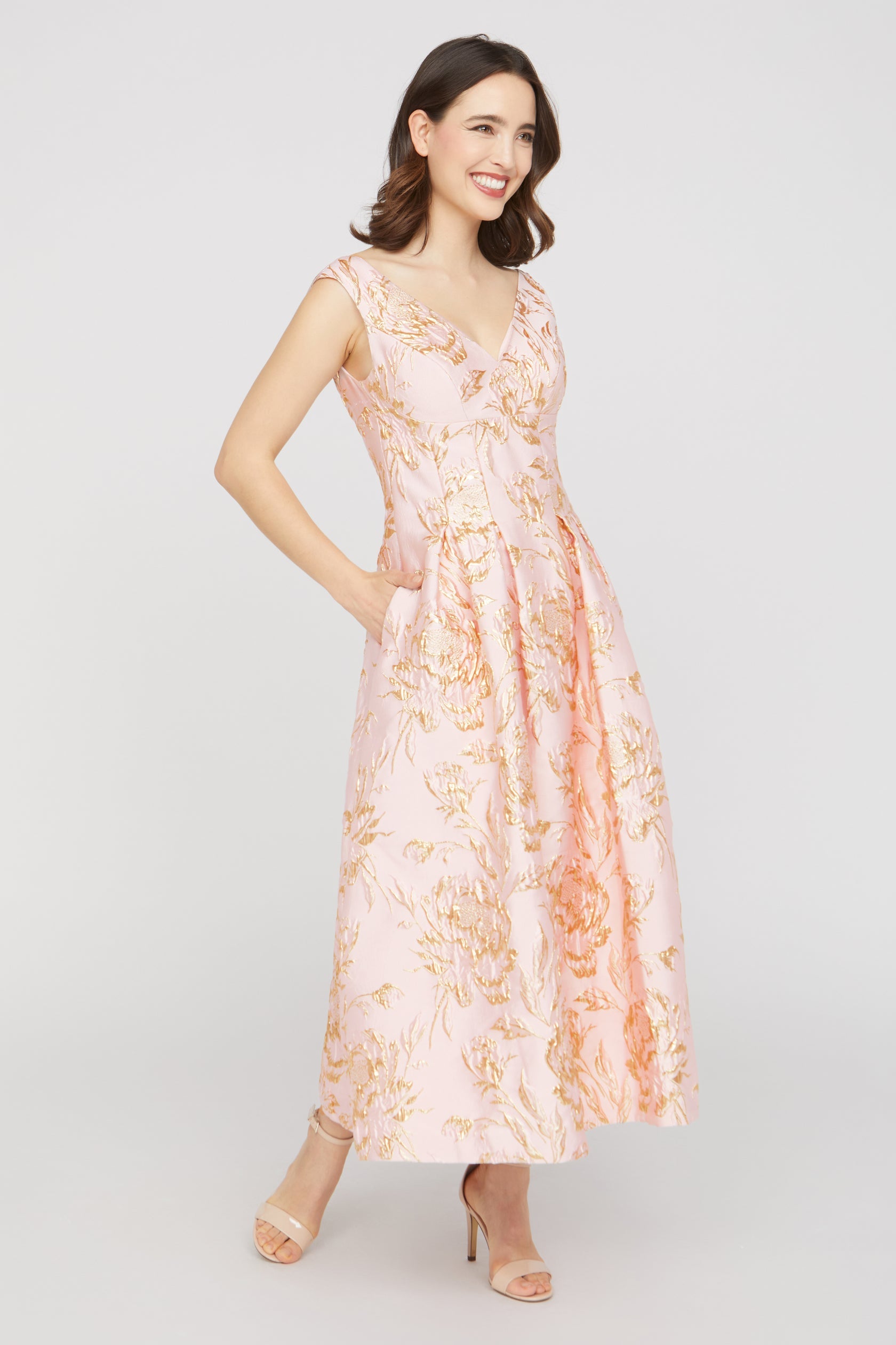 Saylor Tea Length Dress | Blush