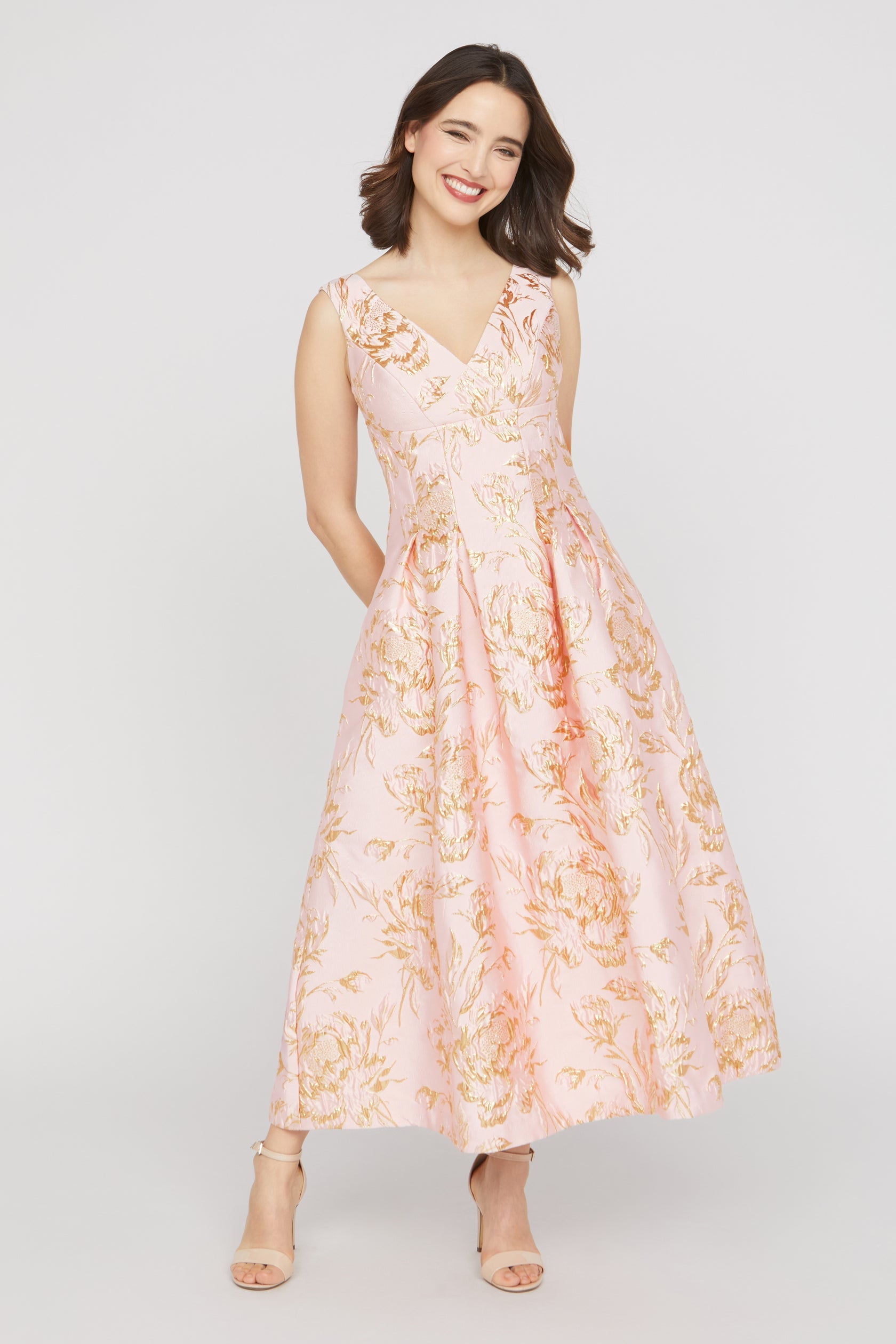 Saylor Tea Length Dress | Blush