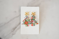 Floral Christmas Tree Earrings