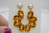 Gold Leaf Acrylic Earrings