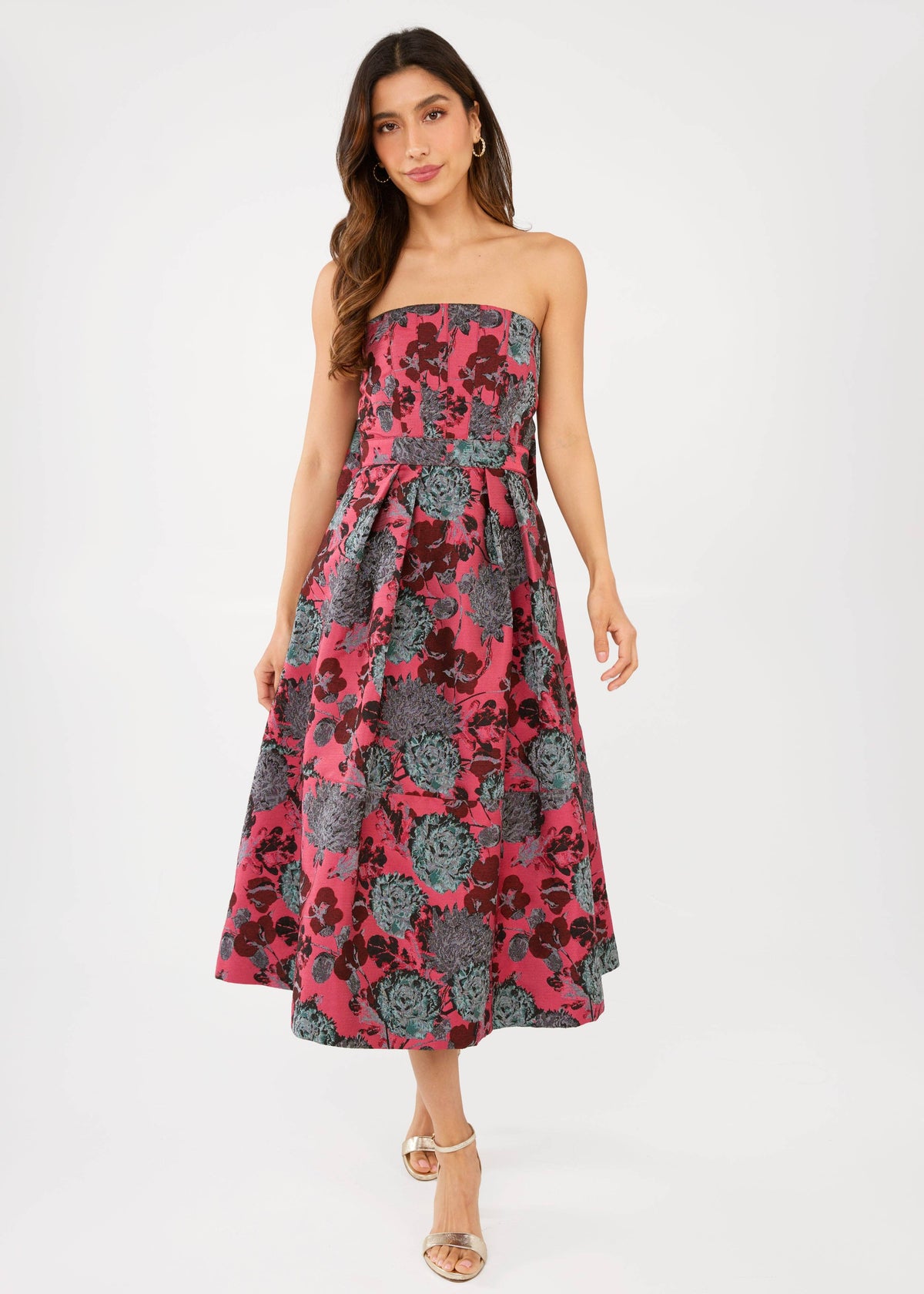 Catherine Dress in Dahlia Jacquard