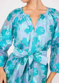 Elise Mini Dress in Mint Rose