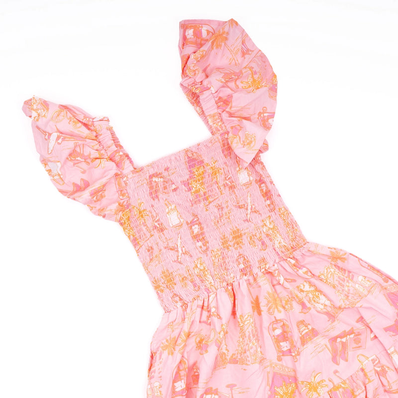 Sunset Toile Smocked Dress