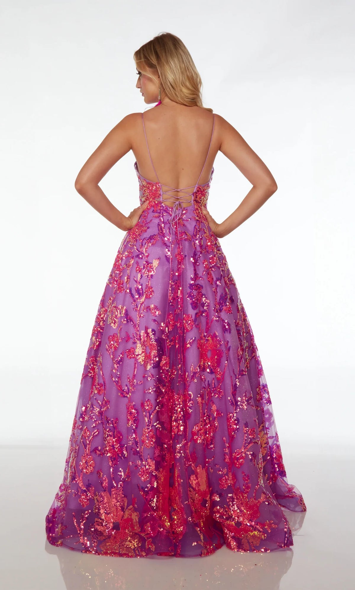 Electric Fuschia Sequin Gown | AP-61915