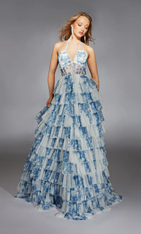 Blue & White New Romantics Gown - AP-61730