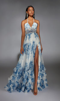 Blue & White New Classic Gown - AP-61757