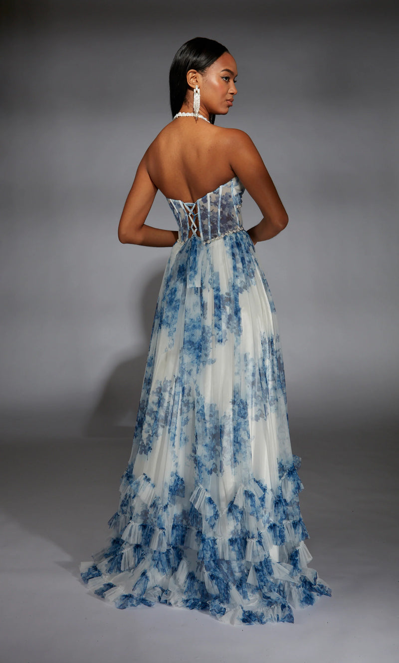 Blue & White New Classic Gown - AP-61757