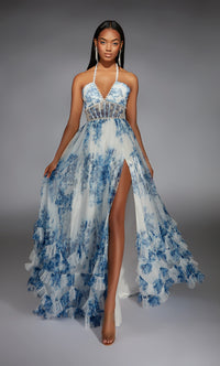 Blue & White New Classic Gown - AP-61757