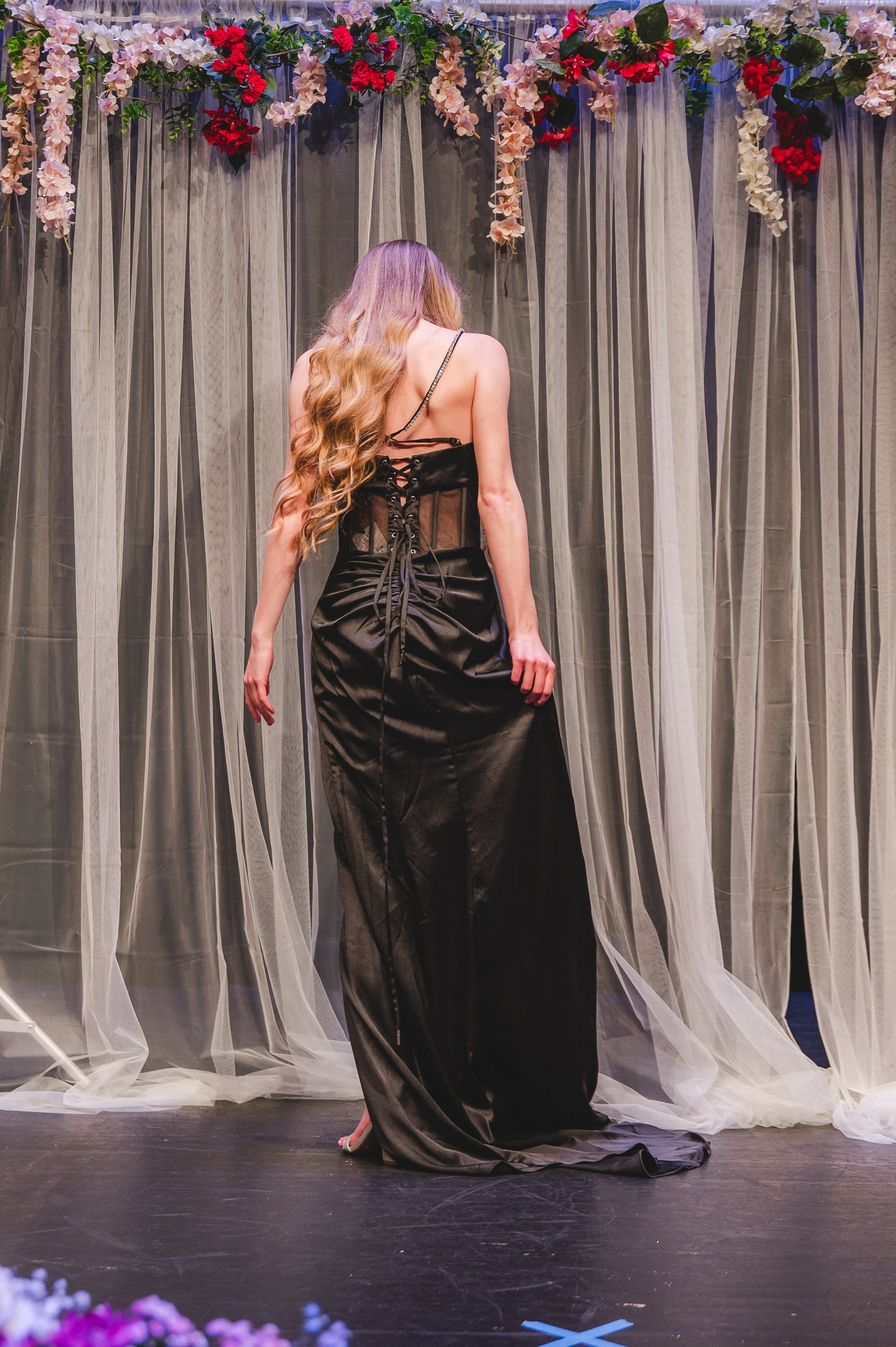 Black Sheer Bodice Gown | AP-61766