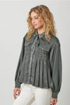 Pleated Silver Blouse