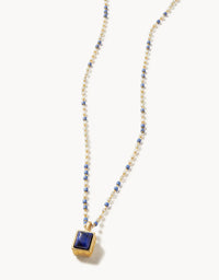 Naia Petite Beaded Necklace Lapis Blue