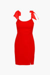 Gia Red Ribbon Strap Dress