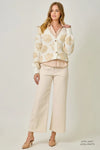 Floral Button Down Cardigan | Cream