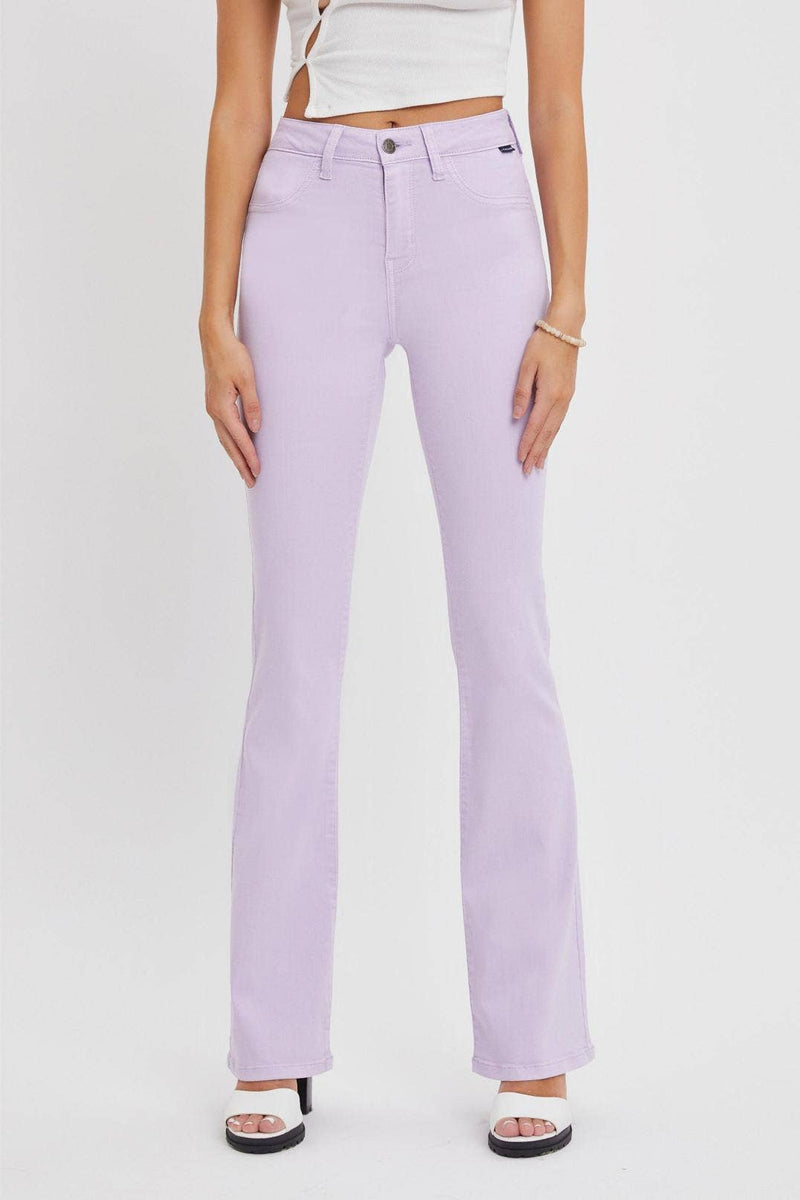 Lavender Mid-Rise Flare Jean