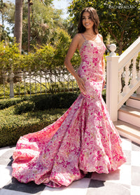 Jacquard Mermaid Gown | Light Pink