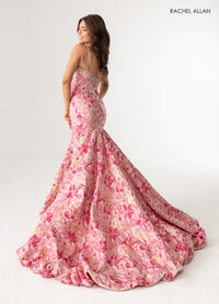 Jacquard Mermaid Gown | Light Pink