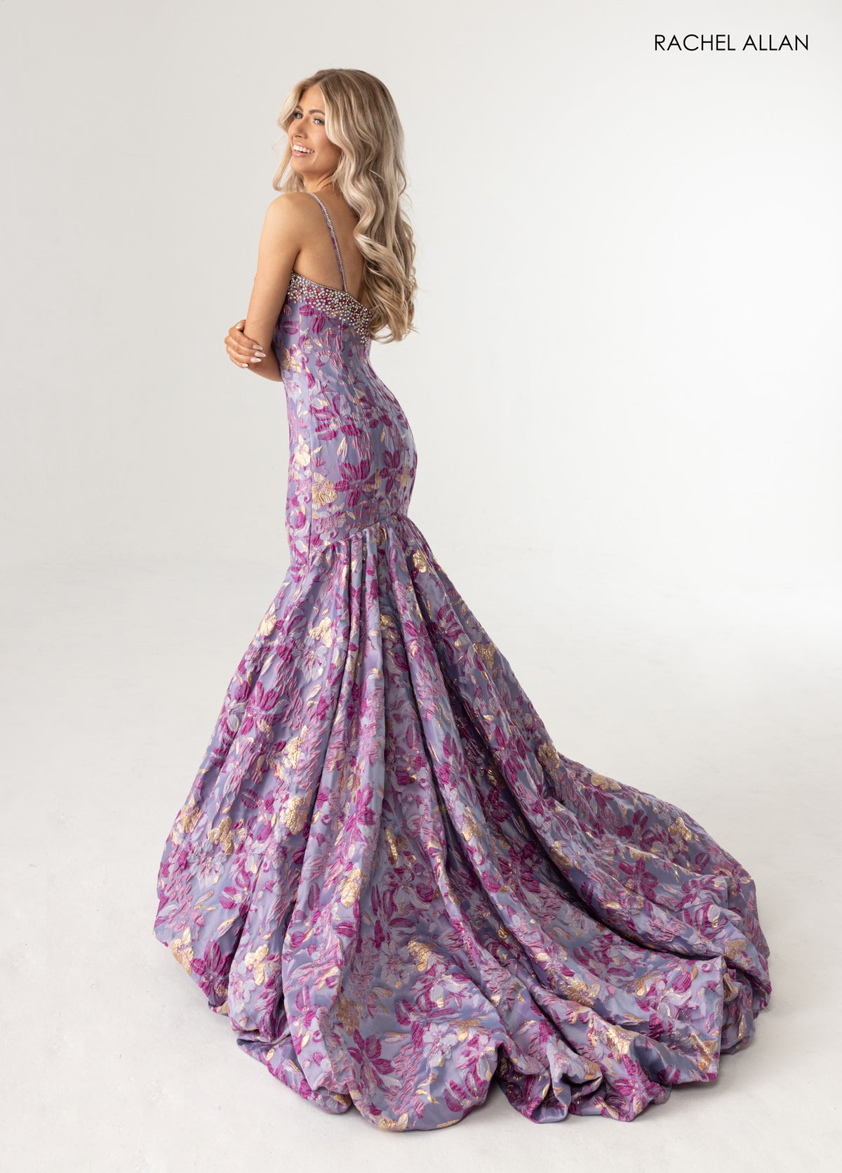 Jacquard Mermaid Gown | Periwinkle