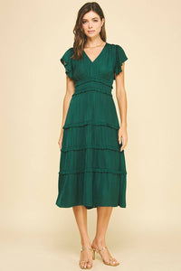 Ellison Midi Dress - Emerald