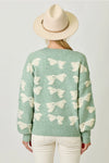 Mint Ribbon Button Down Cardigan