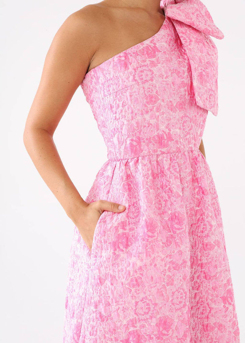 Caroline Gown - Pink Bubble Jacquard