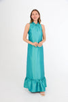 Camille Gown in Teal Dupioni