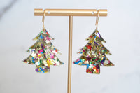 Christmas Tree Confetti Earrings