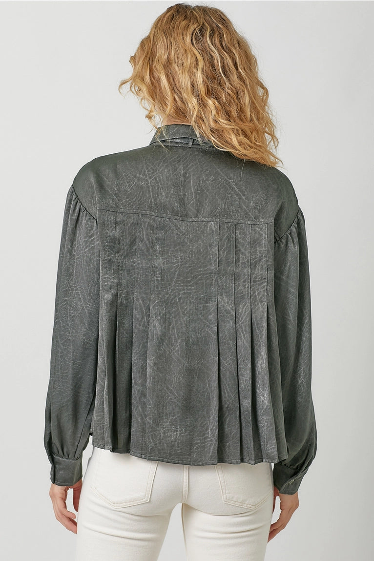 Pleated Silver Blouse