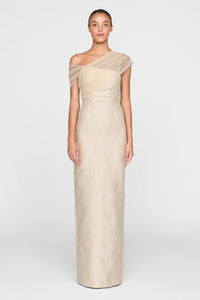 Zara Draped Shawl Column Dress