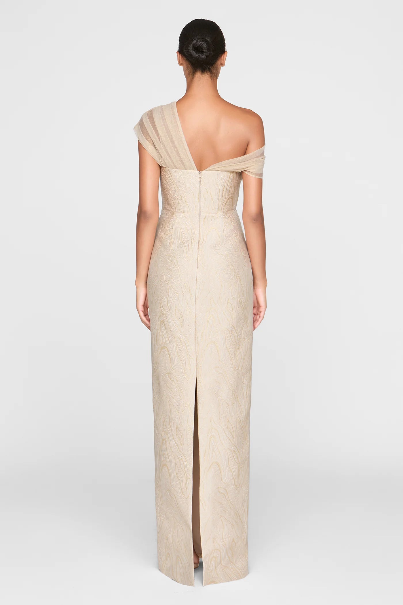 Zara Draped Shawl Column Dress