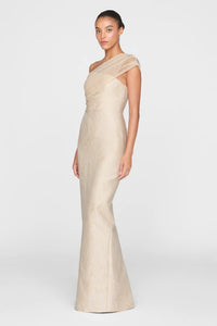 Zara Draped Shawl Column Dress