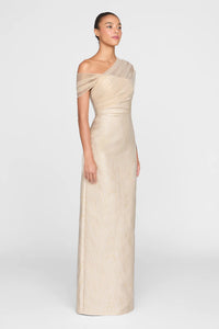 Zara Draped Shawl Column Dress