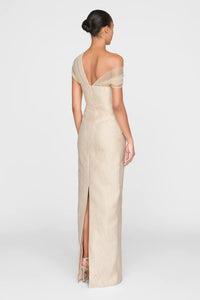 Zara Draped Shawl Column Dress