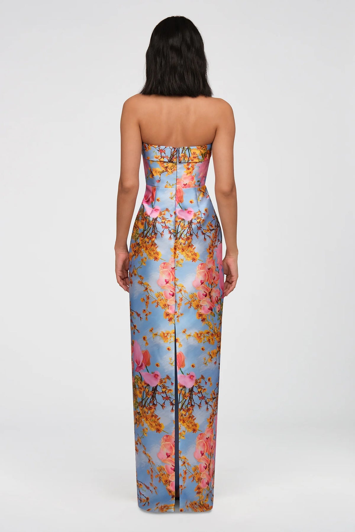 Cleo Strapless Gown in Blue Zen