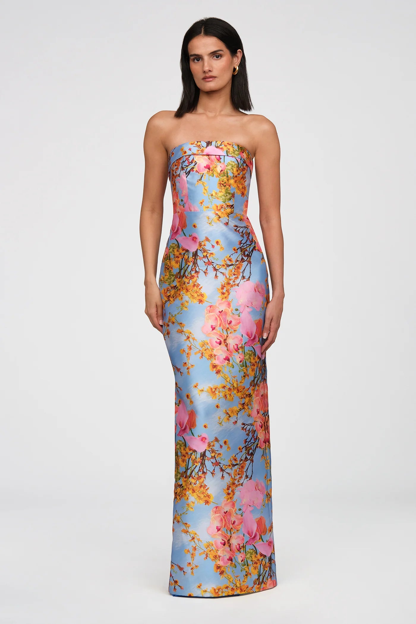 Cleo Strapless Gown in Blue Zen