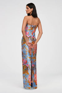 Cleo Strapless Gown in Blue Zen