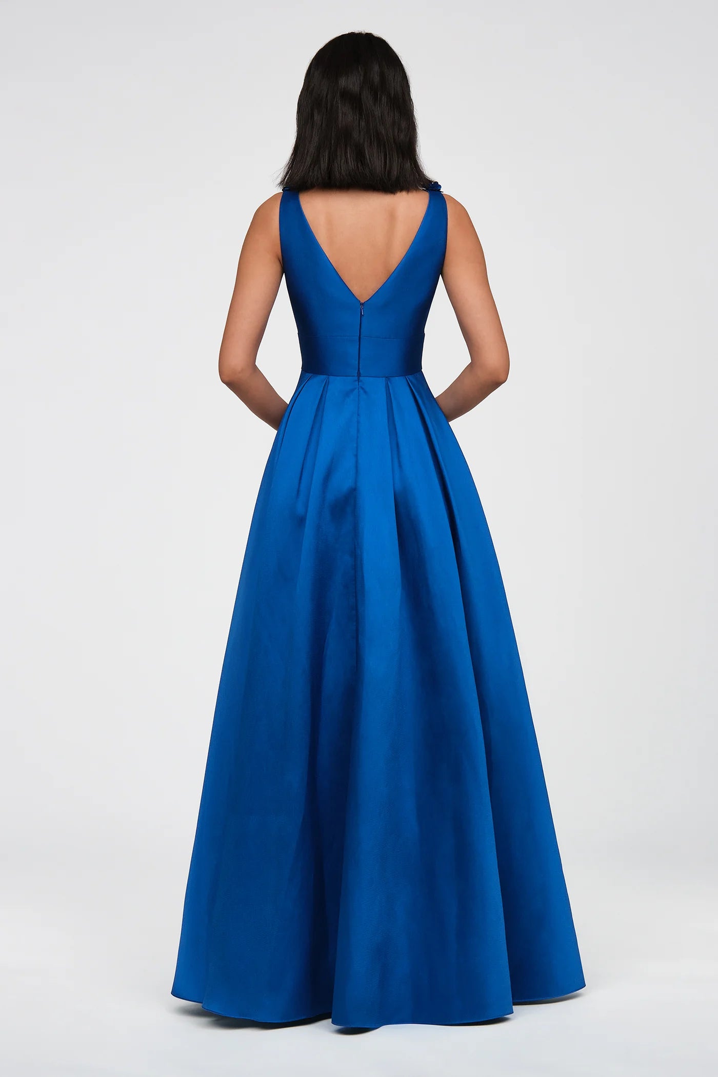 Velina Mikado V Neck Gown