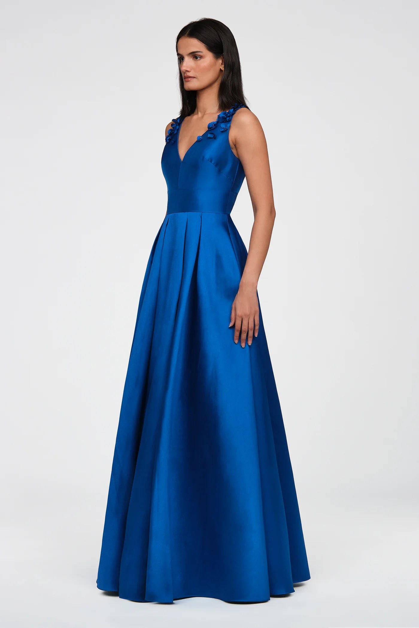 Velina Mikado V Neck Gown