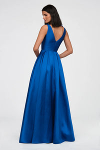 Velina Mikado V Neck Gown