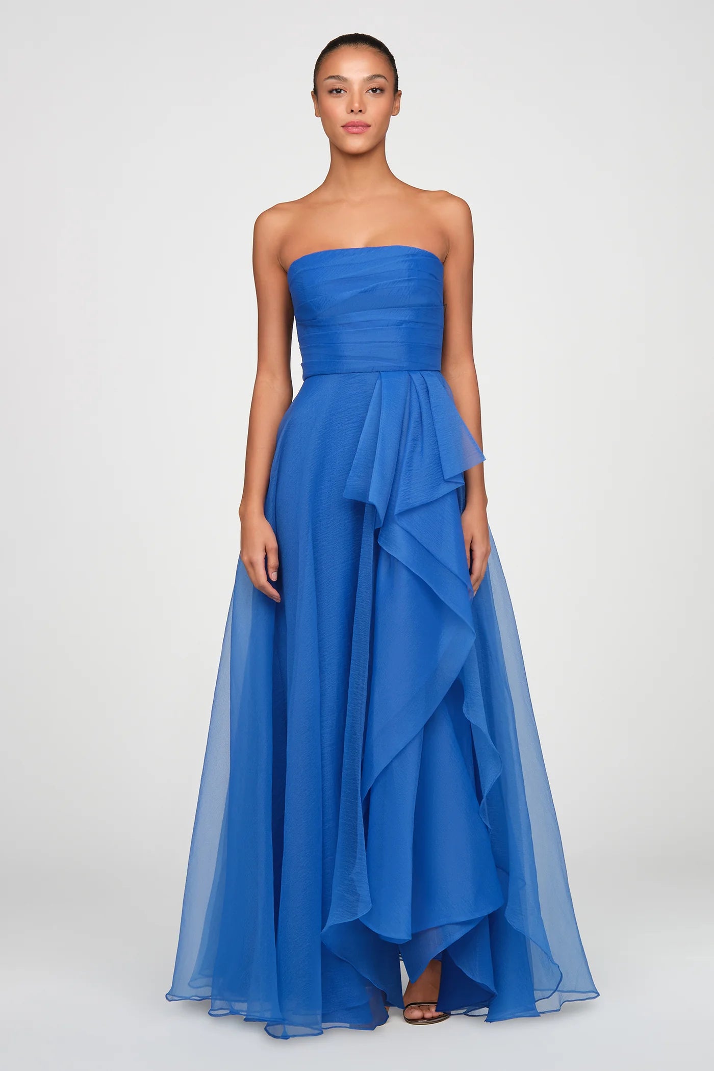 Teresa Strapless Draped Gown 2 / Brilliant Blue