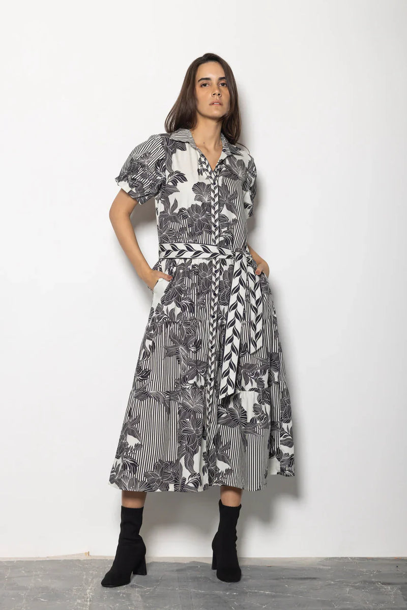 Della Noir Floral Dress