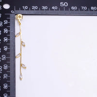 Gold leaf drop stud earrings featuring a delicate design with cubic zirconia accents. These elegant earrings are perfect for special occasions such as weddings, proms, or galas, and are conveniently located near Apex, Cary, and Raleigh.