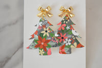 Floral Christmas Tree Earrings