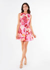 Avery Pink Retro Jacquard Dress
