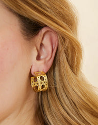 Cane Midi Hoop Earrings