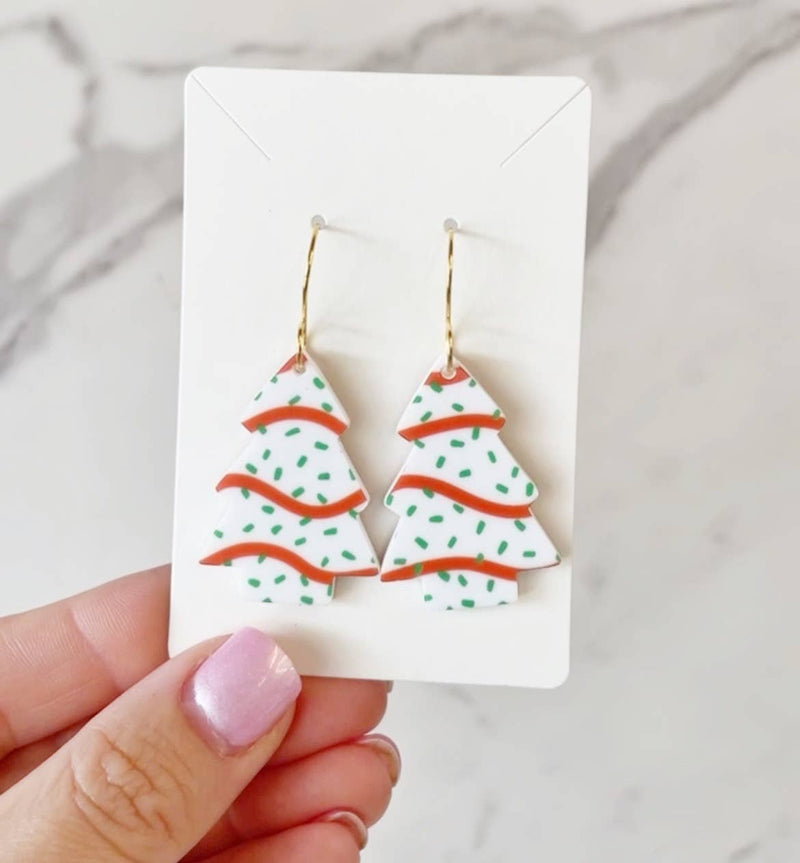 Christmas Tree Cake Earrings