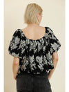 Embroidered Puff Sleeve Top
