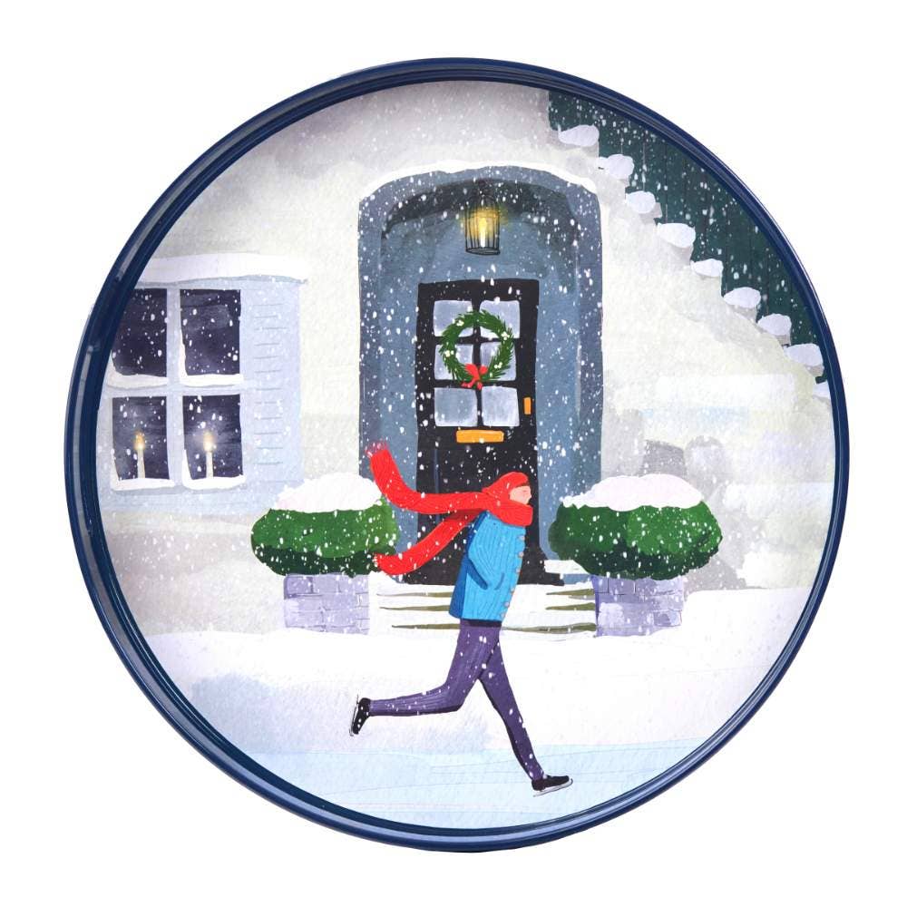 Ice Skater 15" Round Tray