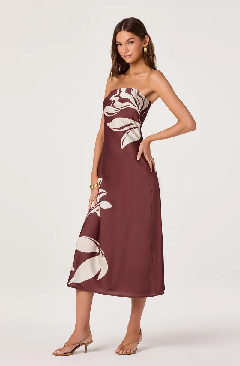 Annabeth Floral Strapless Dress